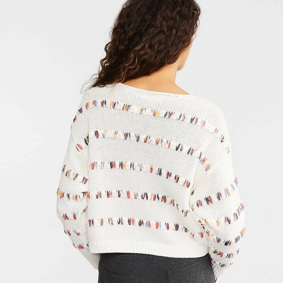 ⚡BNWT LOFT LOU & GREY RAINBOW STITCH SWEATER - Picture 4 of 5
